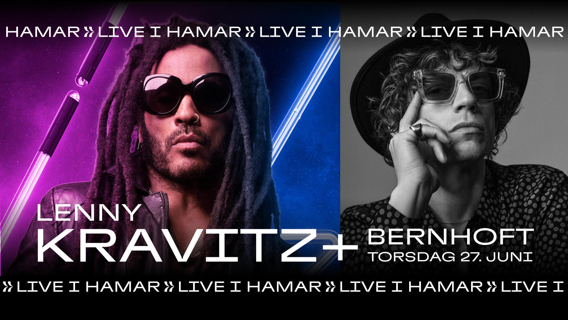 Lenny Kravitz med solbriller - kommer til Hamar 27. juni.